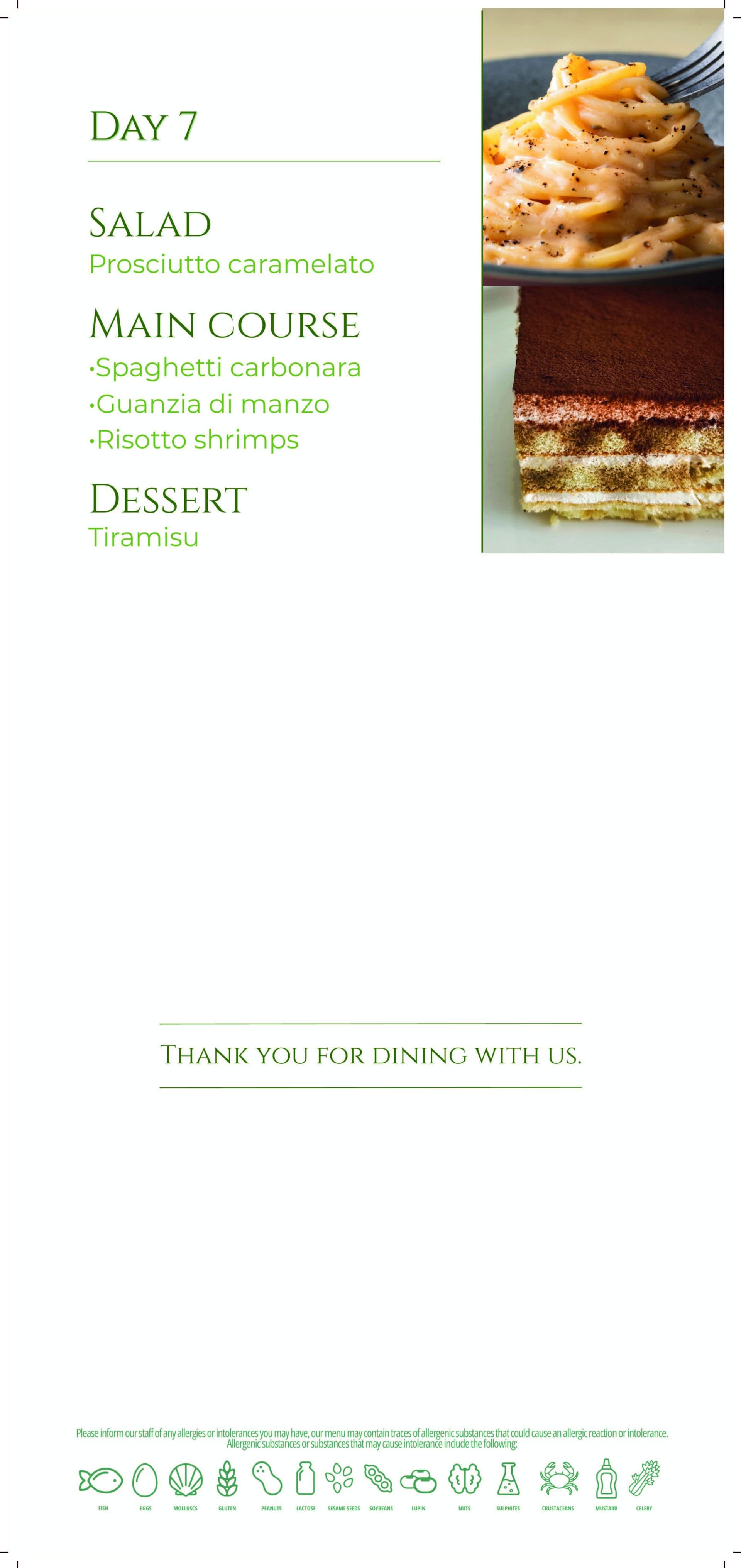 Sample menu image