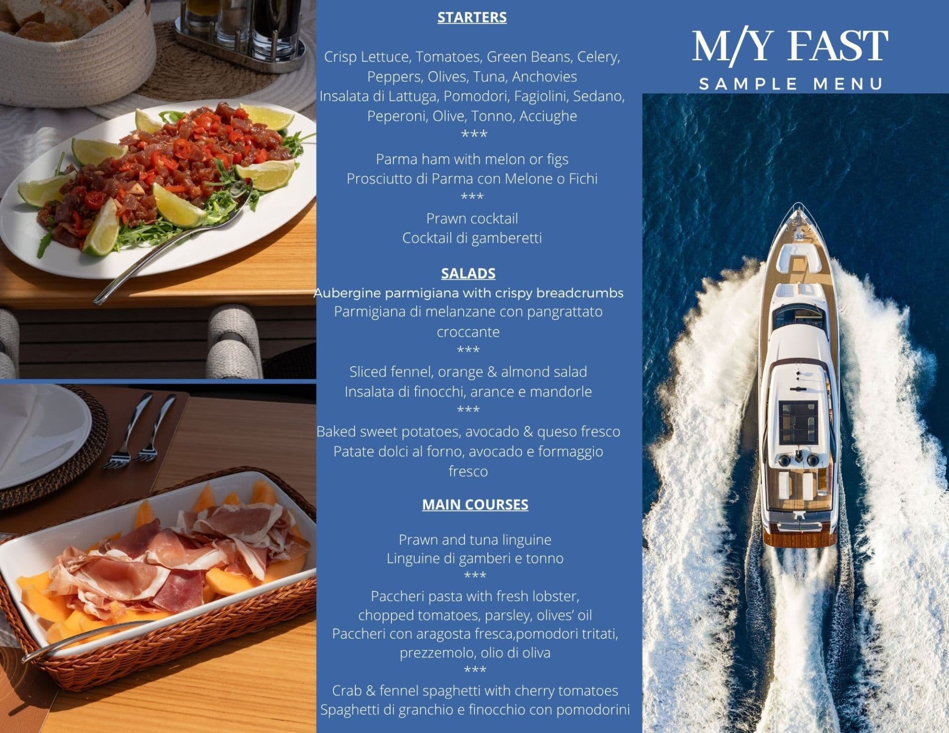 Sample menu image