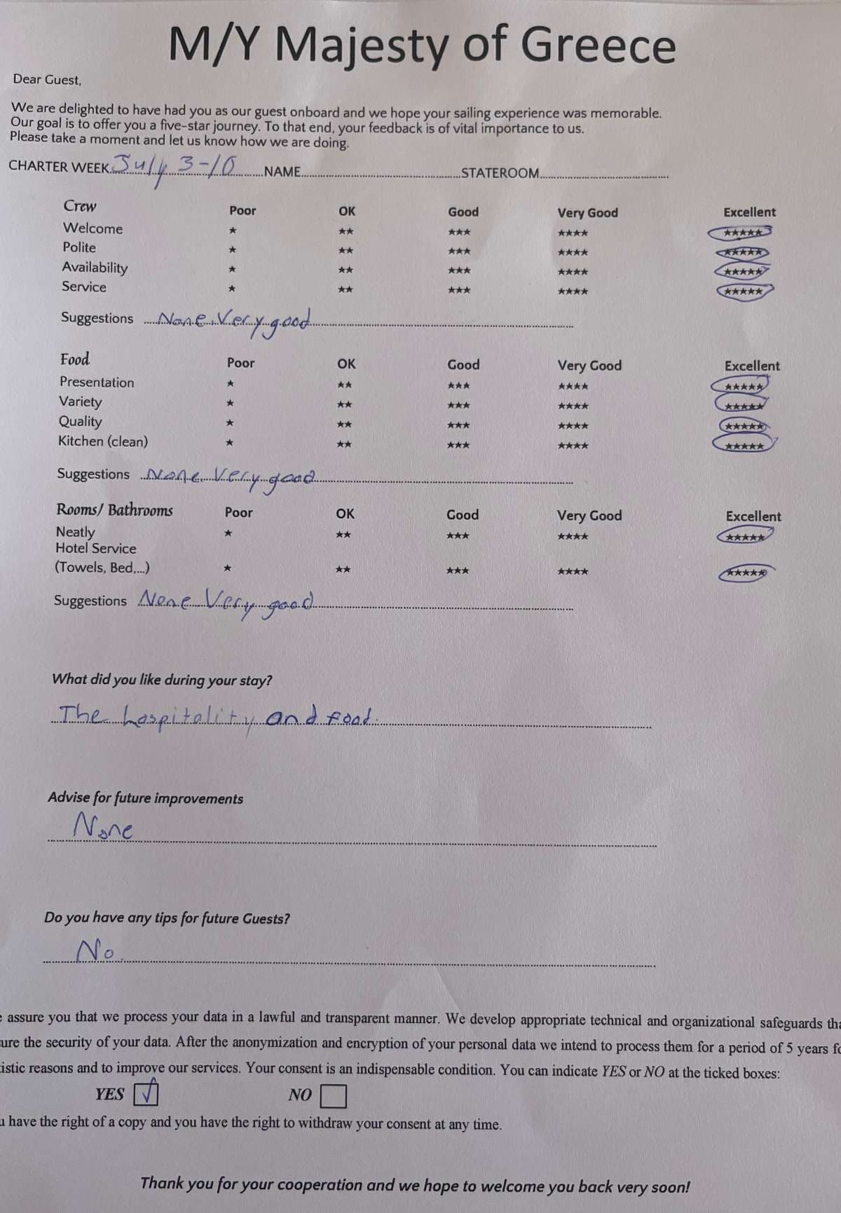 MAJESTY OF GREECE guest review