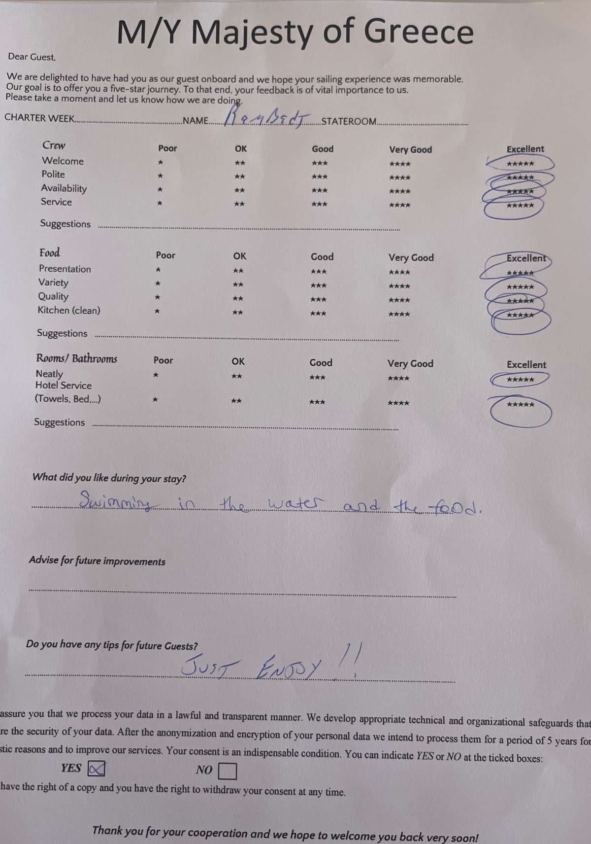 MAJESTY OF GREECE guest review
