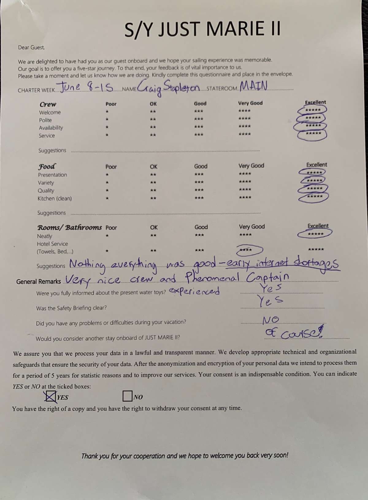 JUST MARIE 2 guest review