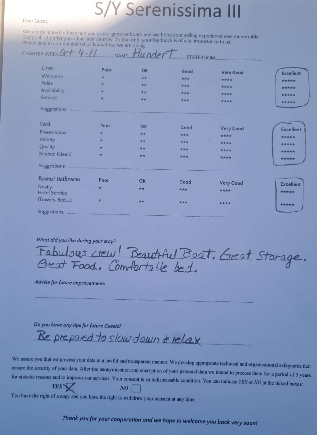 SERENISSIMA III guest review