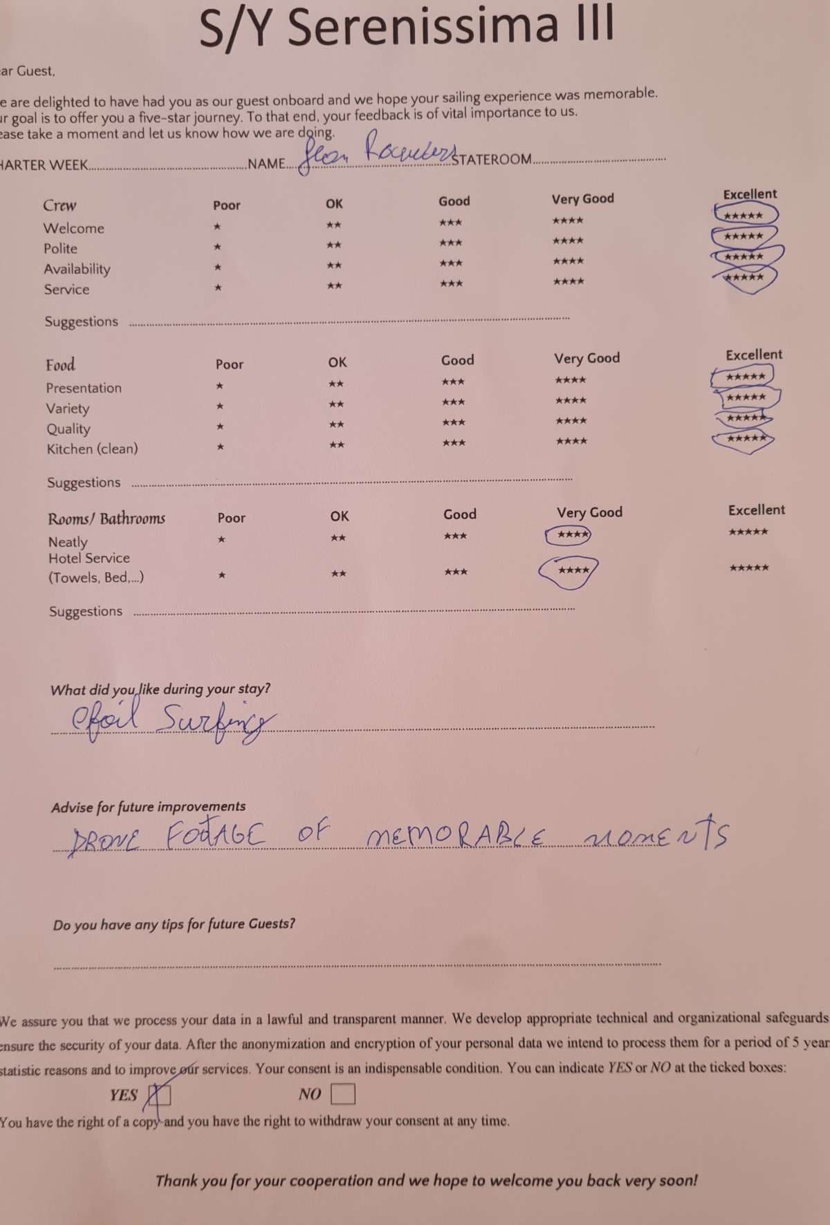 SERENISSIMA III guest review