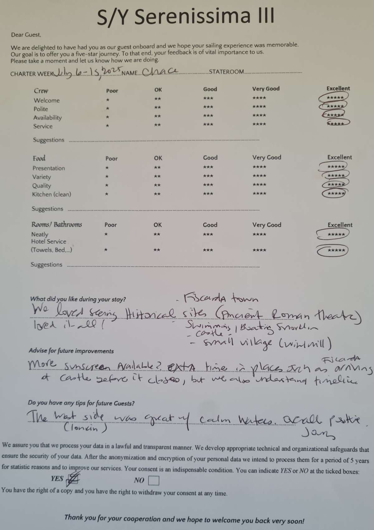 SERENISSIMA III guest review