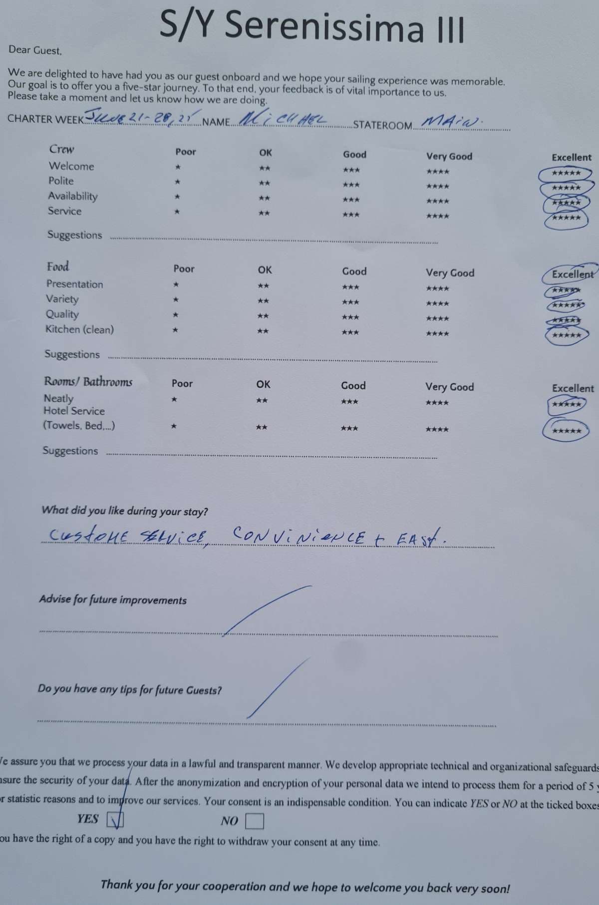 SERENISSIMA III guest review