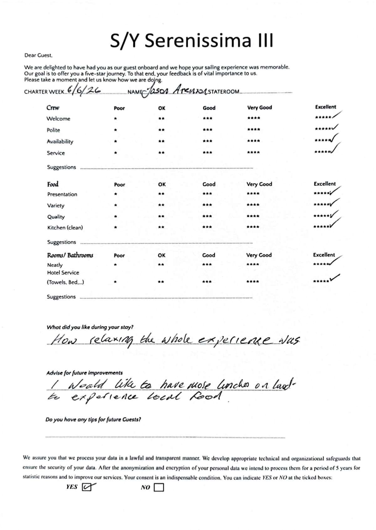 SERENISSIMA III guest review