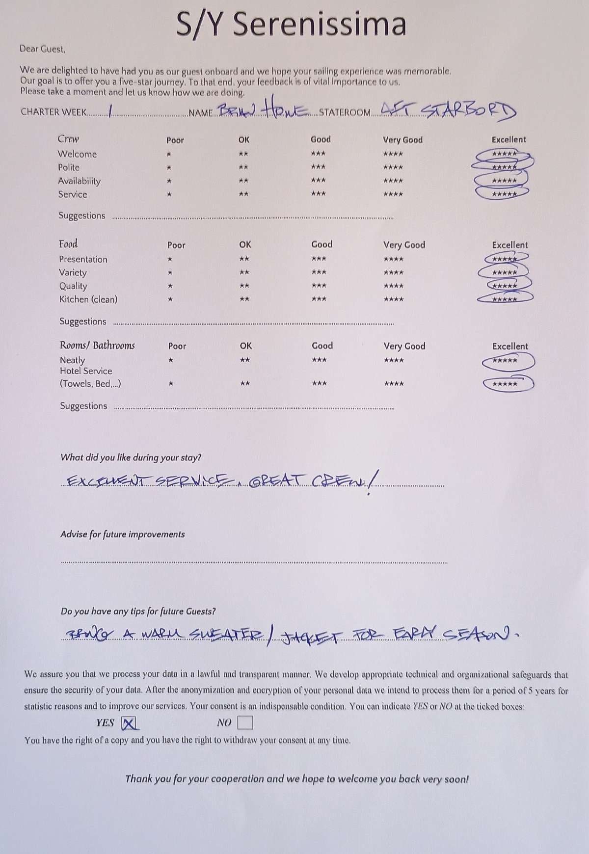 SERENISSIMA guest review