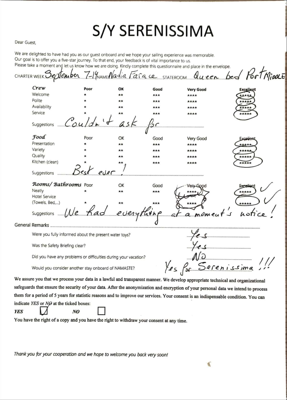 SERENISSIMA guest review