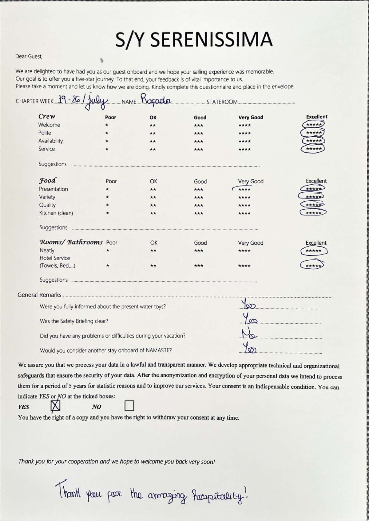 SERENISSIMA guest review