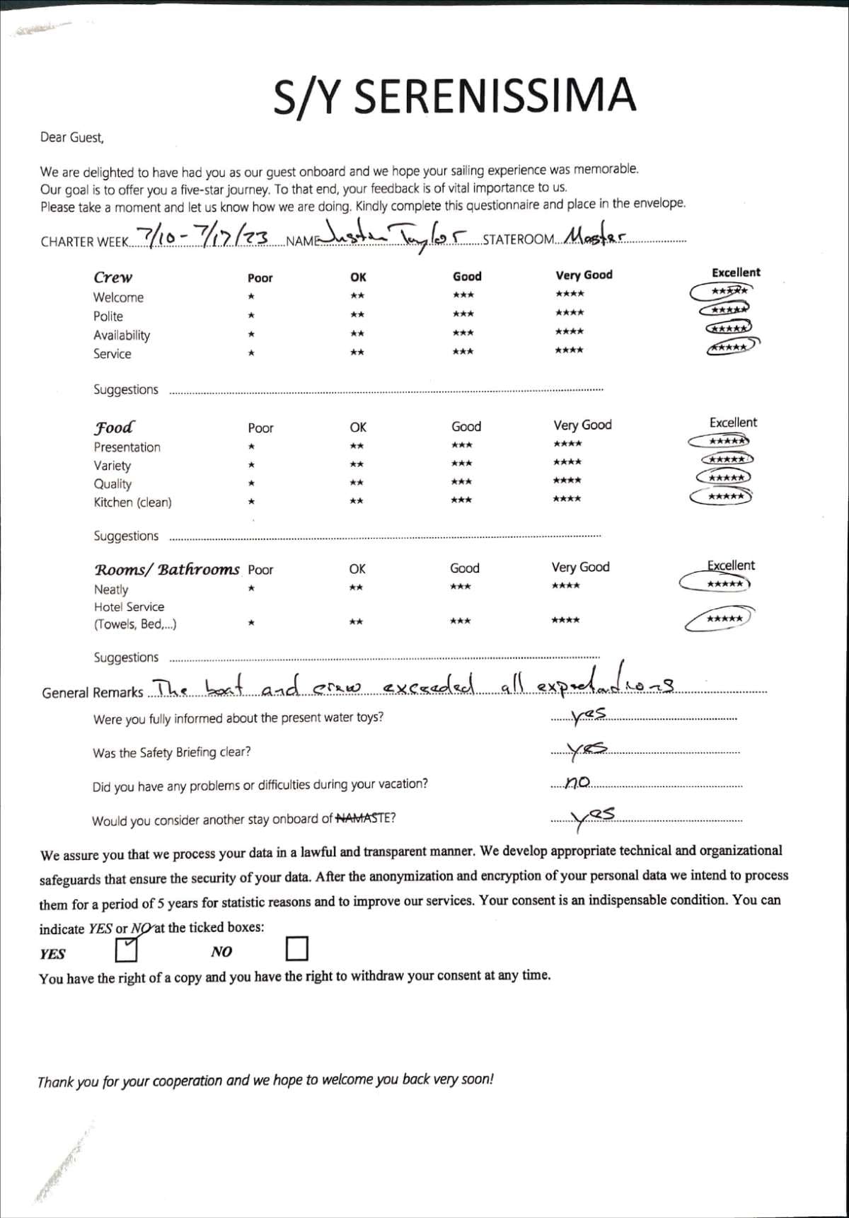 SERENISSIMA guest review