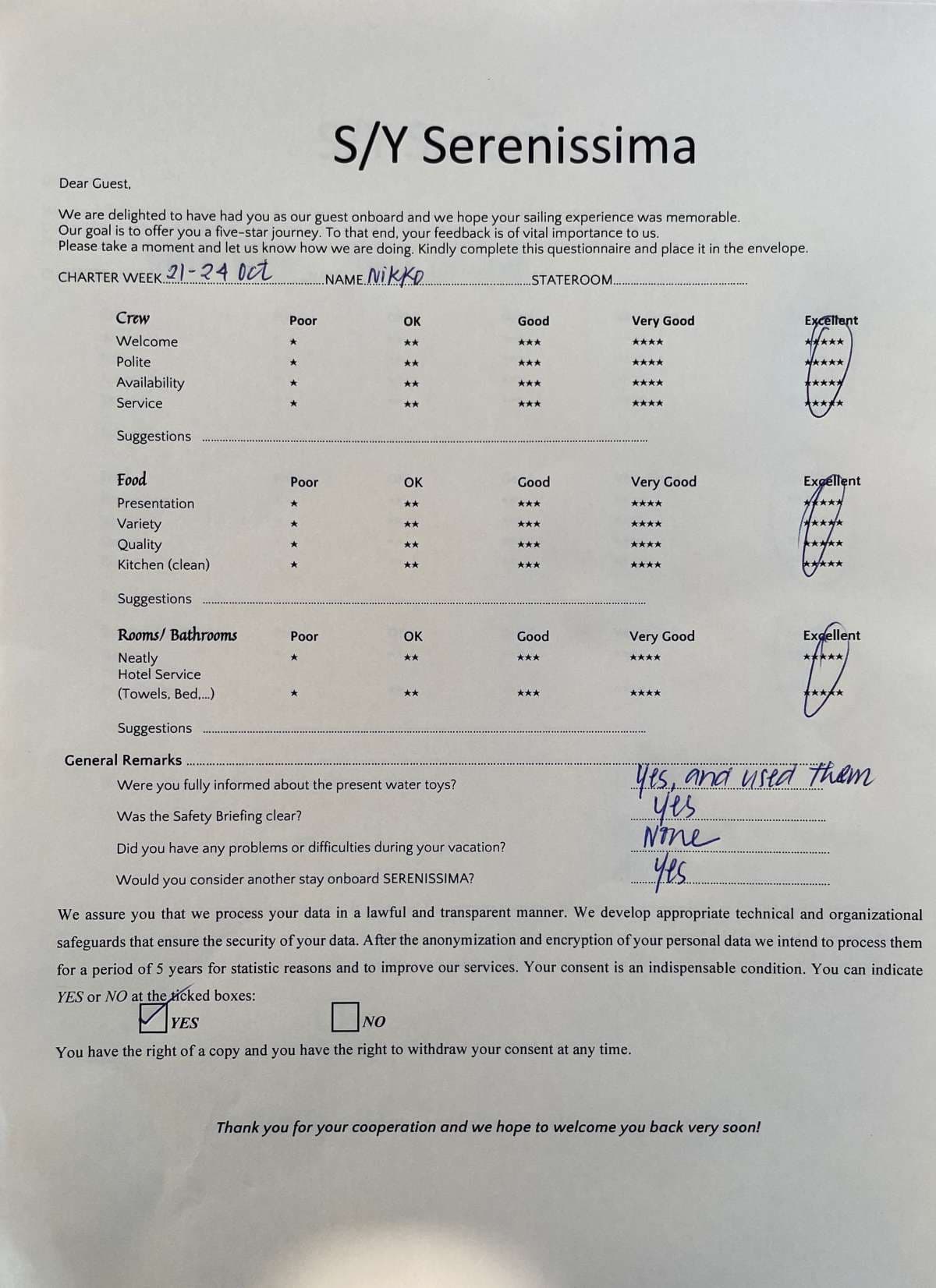 SERENISSIMA guest review
