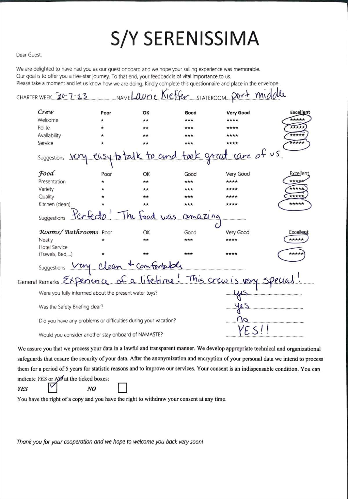 SERENISSIMA guest review