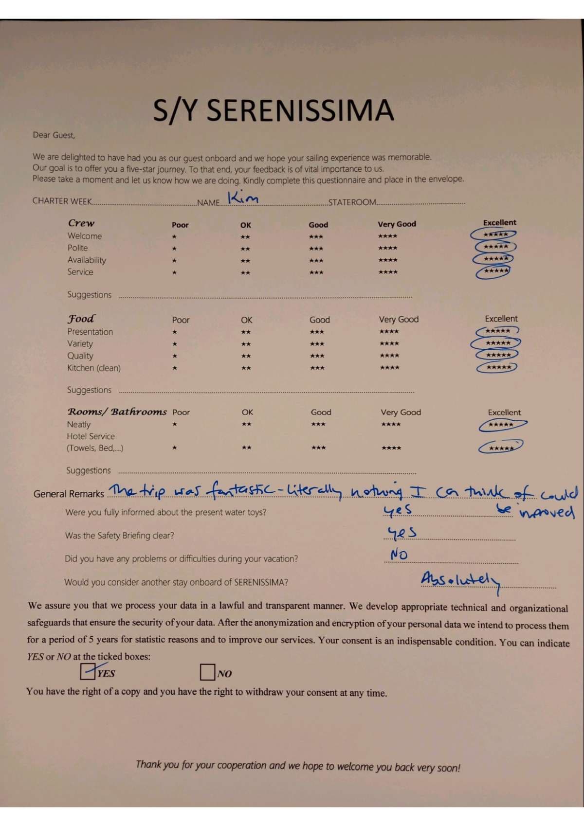 SERENISSIMA guest review