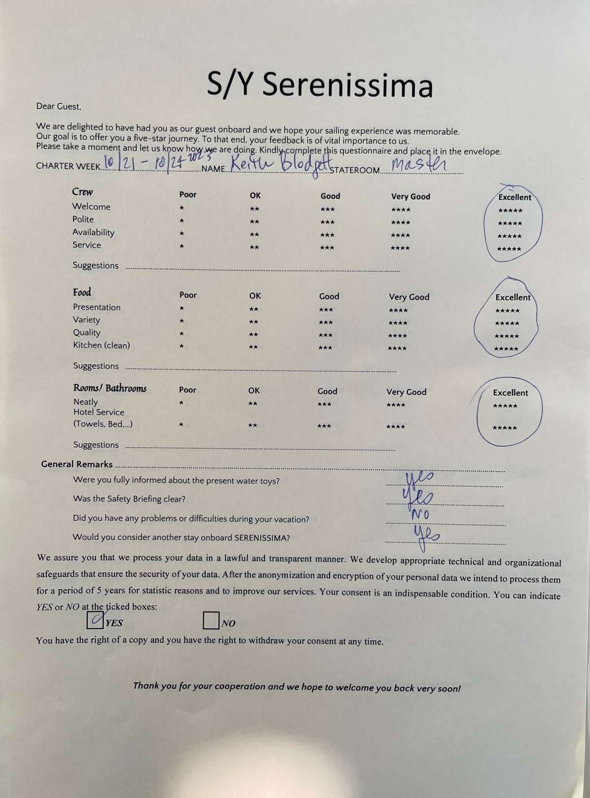 SERENISSIMA guest review