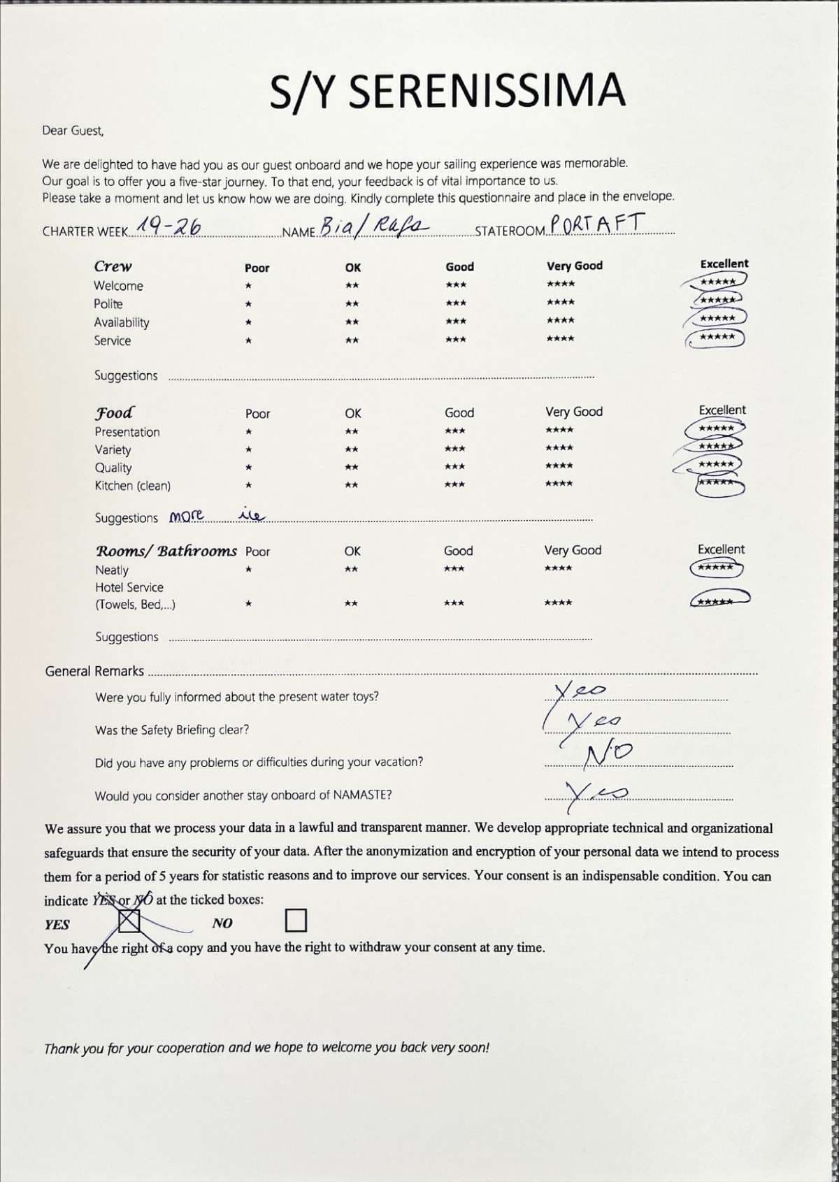 SERENISSIMA guest review