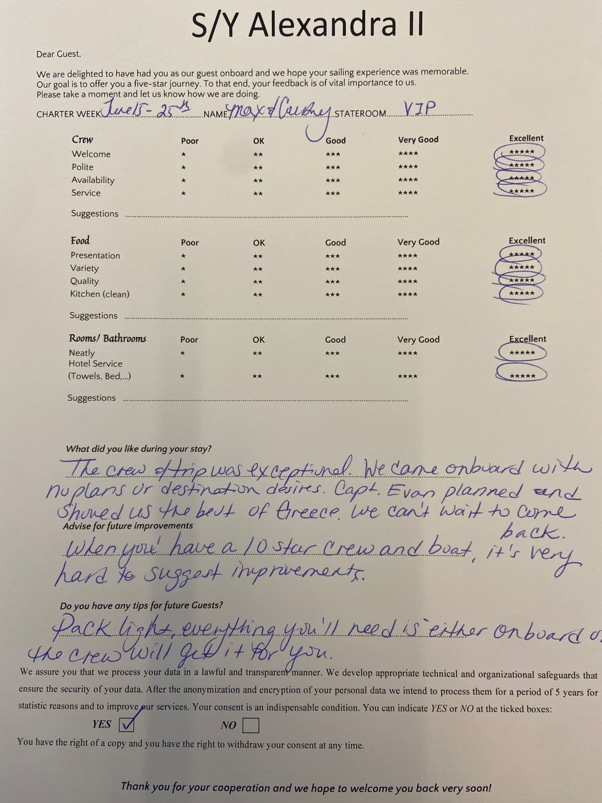 ALEXANDRA II guest review