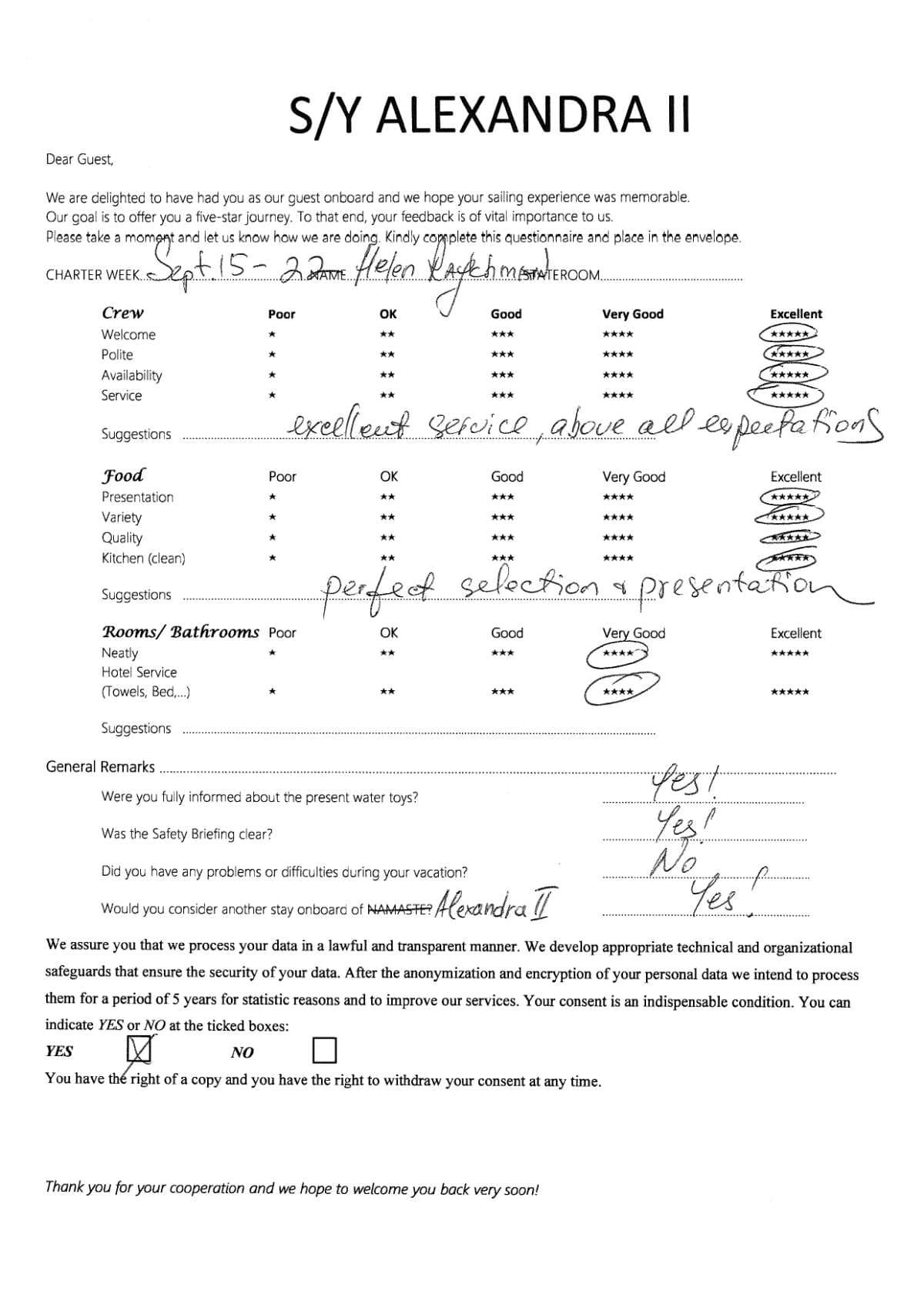 ALEXANDRA II guest review