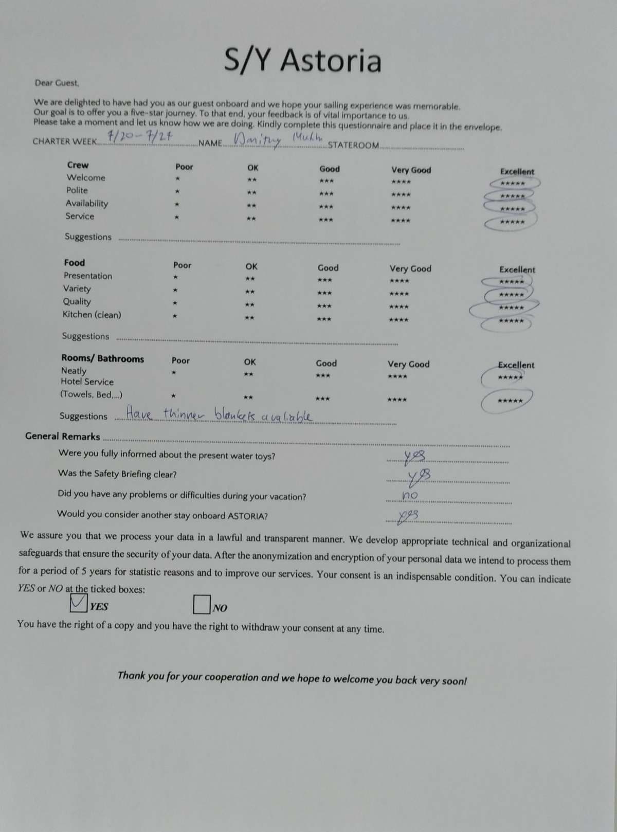 ASTORIA guest review