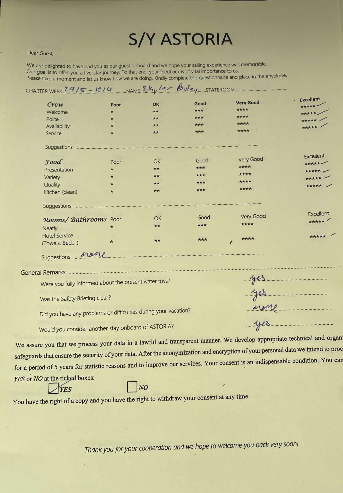 ASTORIA guest review