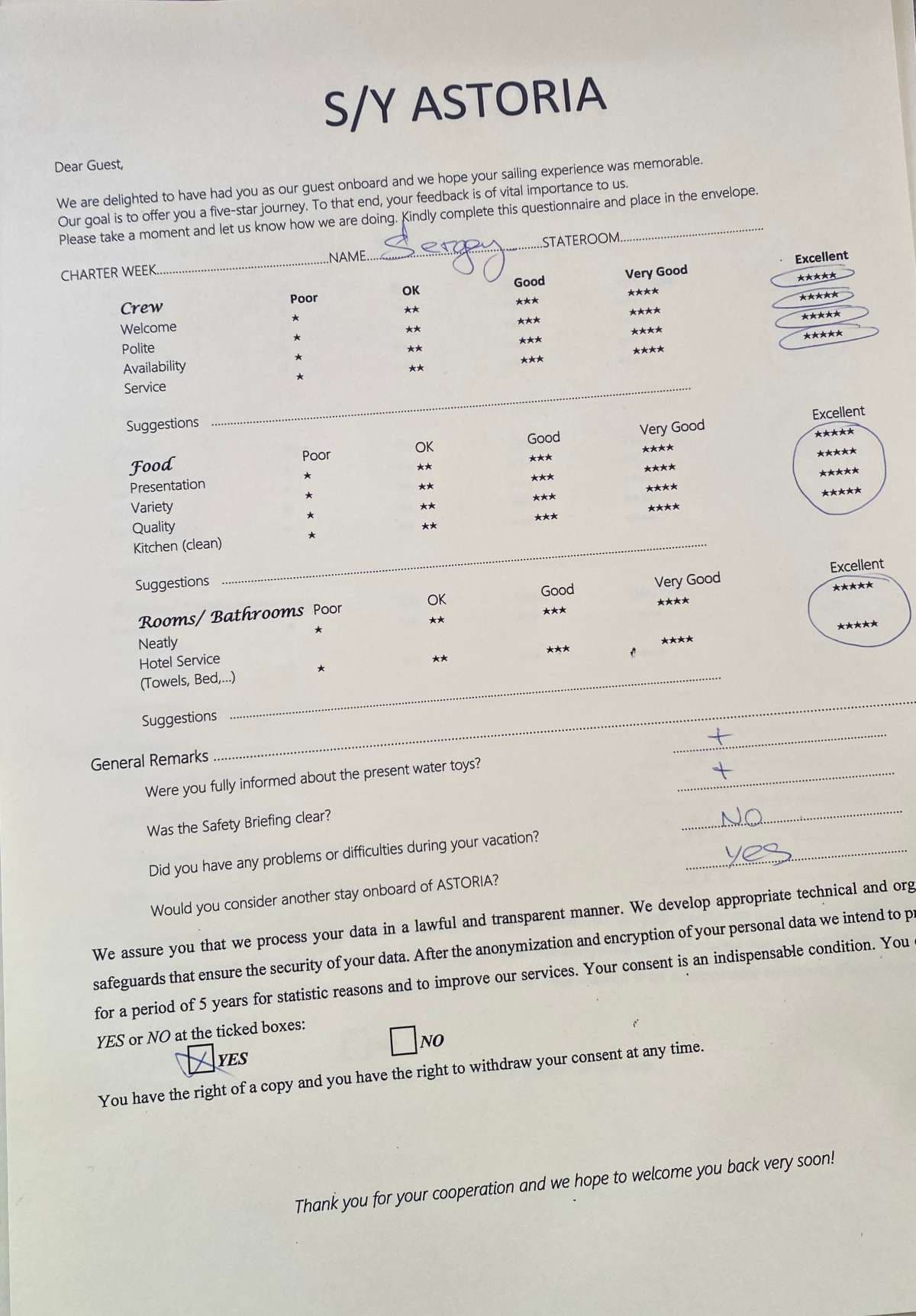 ASTORIA guest review