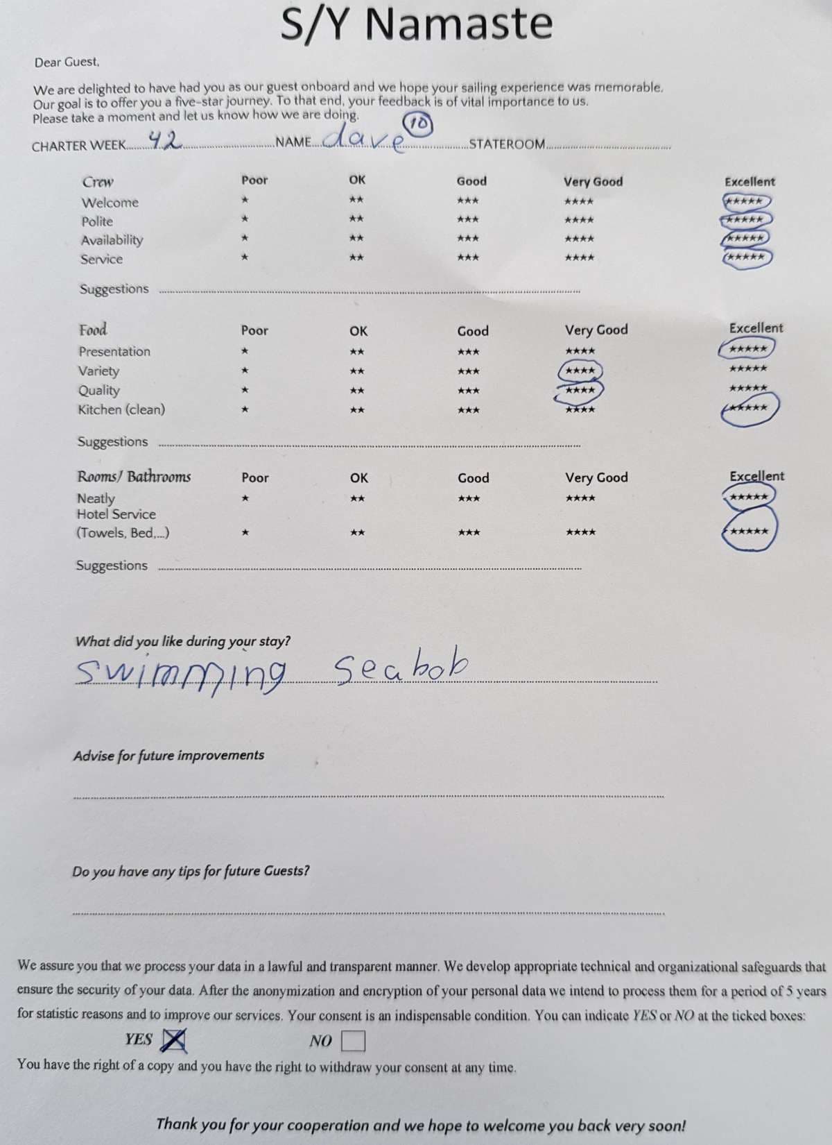 NAMASTE (SAMANA) guest review