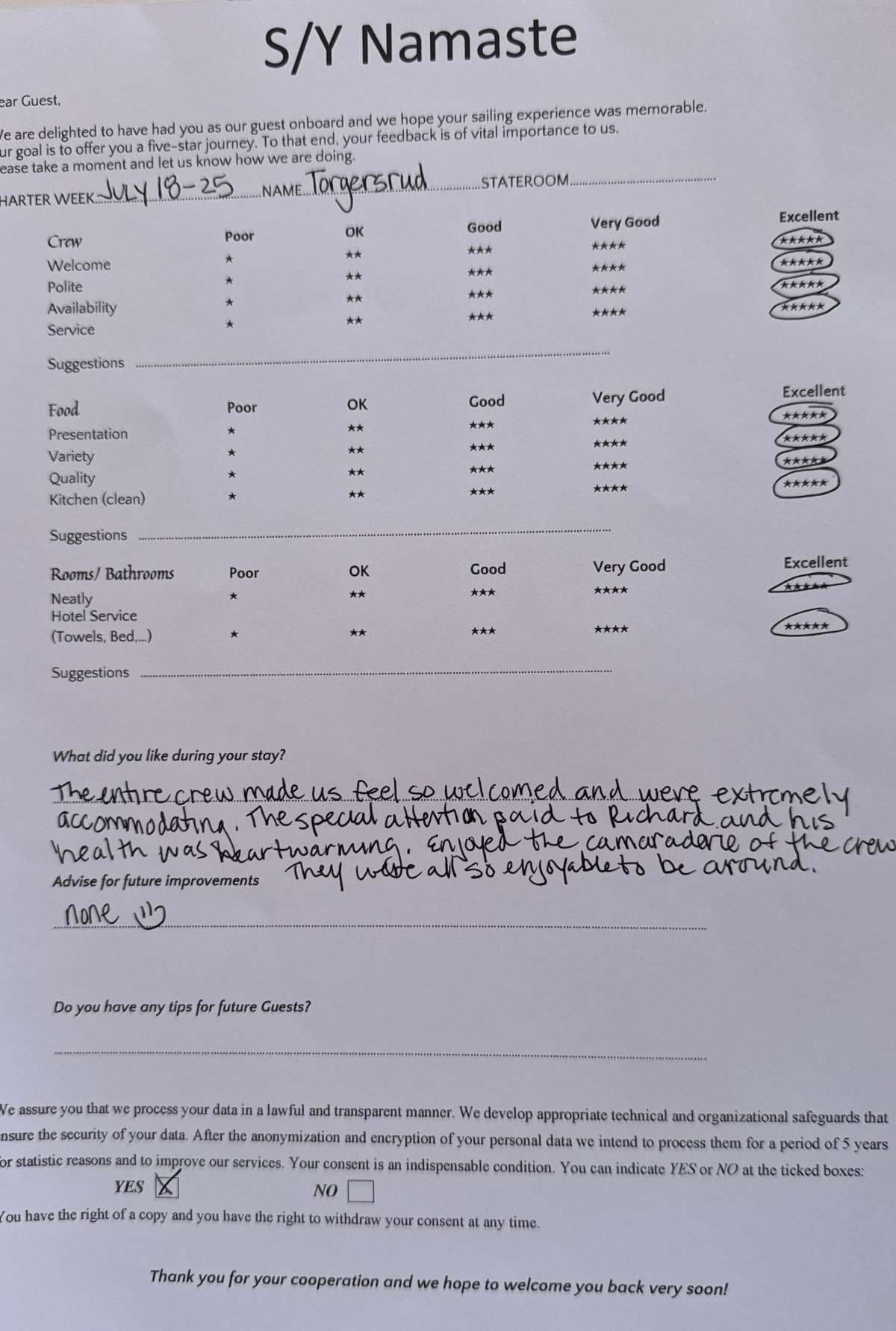 NAMASTE (SAMANA) guest review