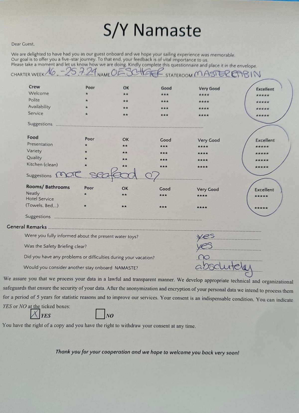 NAMASTE (SAMANA) guest review