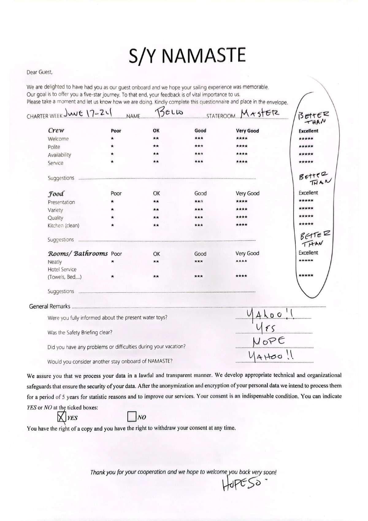 NAMASTE (SAMANA) guest review