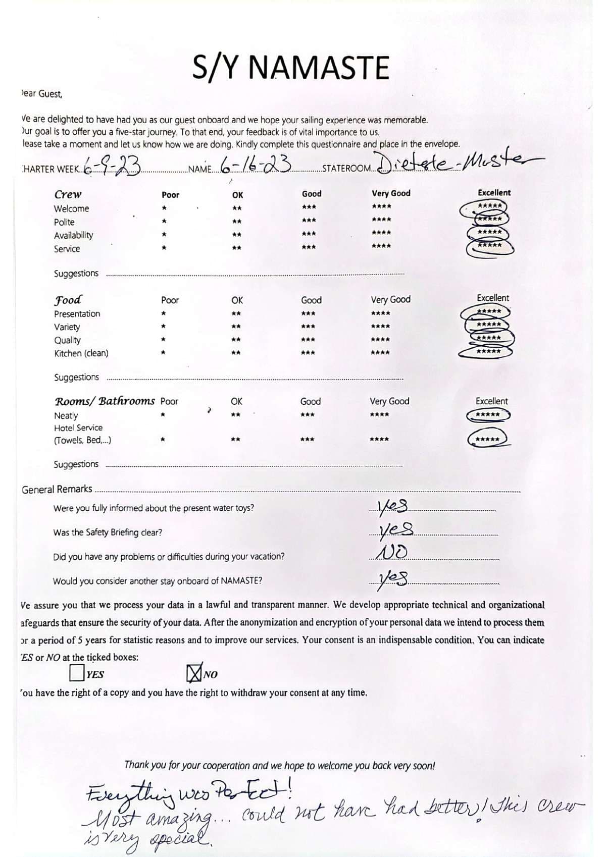 NAMASTE (SAMANA) guest review