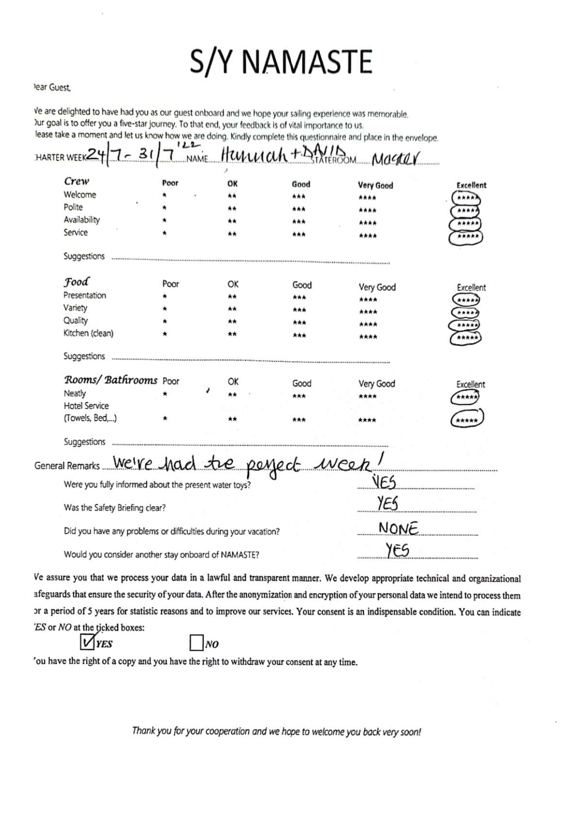NAMASTE (SAMANA) guest review