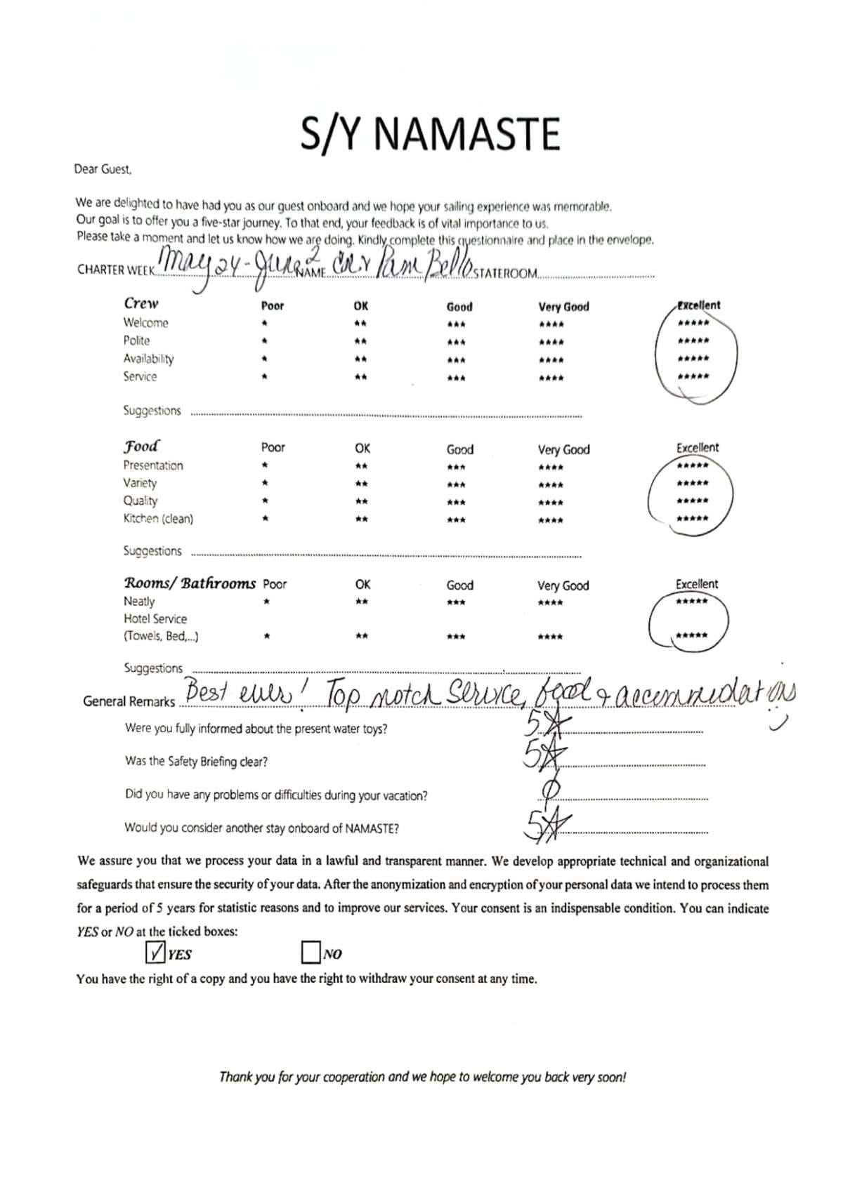 NAMASTE (SAMANA) guest review