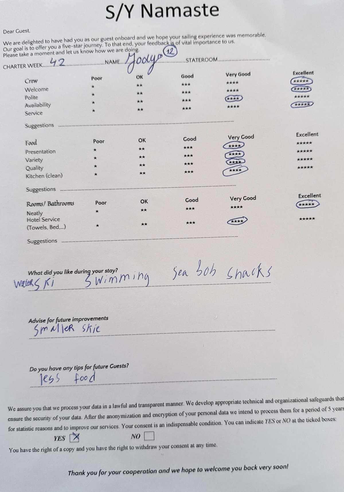 NAMASTE (SAMANA) guest review