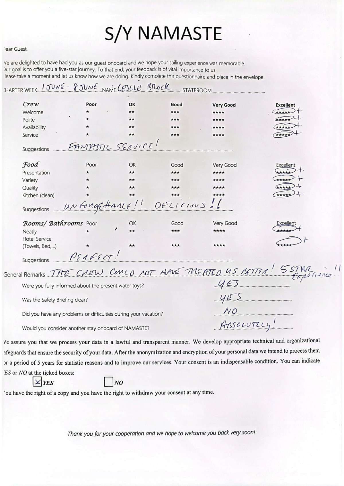 NAMASTE (SAMANA) guest review