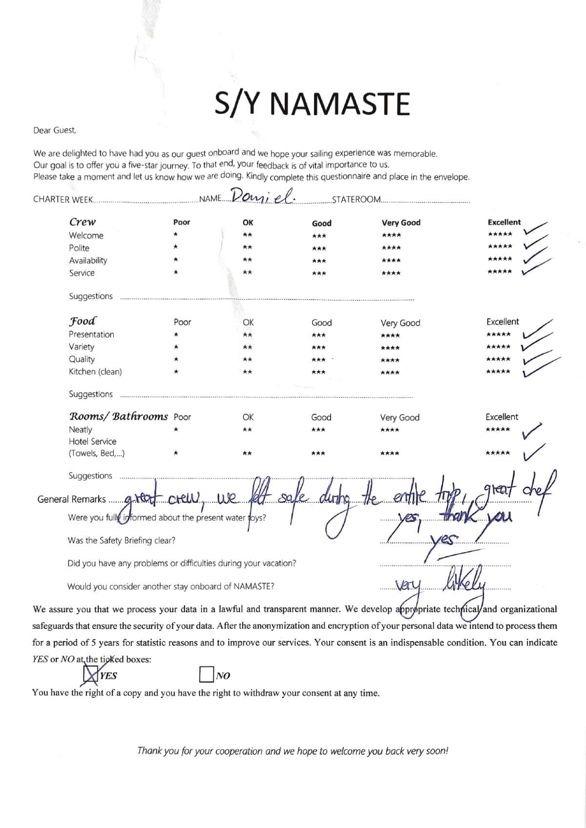 NAMASTE (SAMANA) guest review