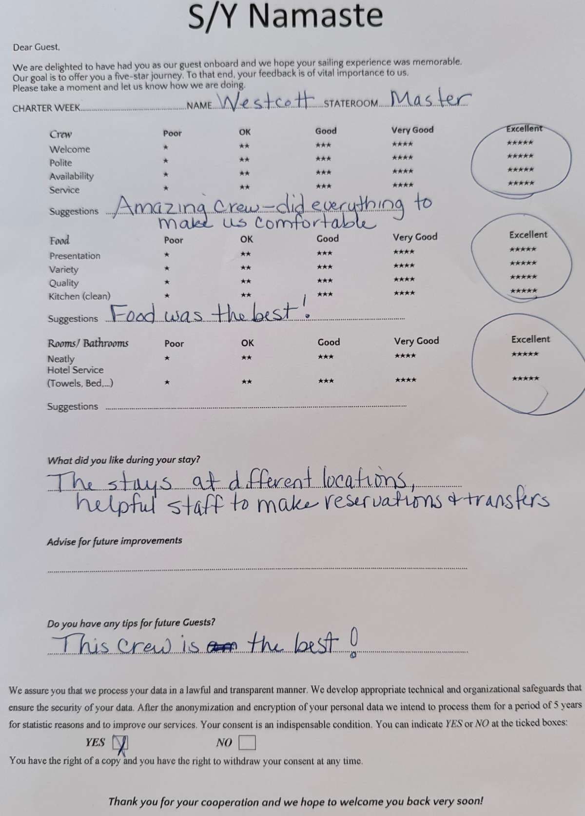 NAMASTE (SAMANA) guest review
