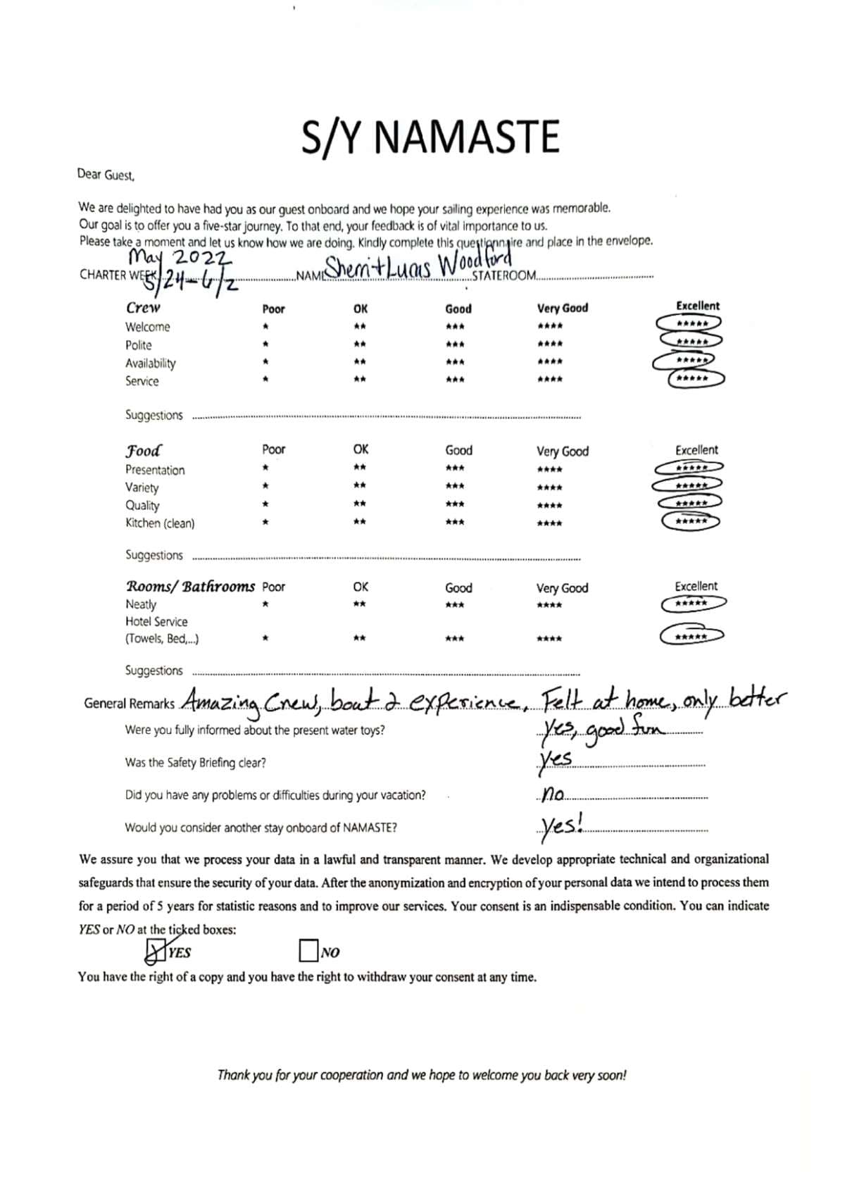 NAMASTE (SAMANA) guest review