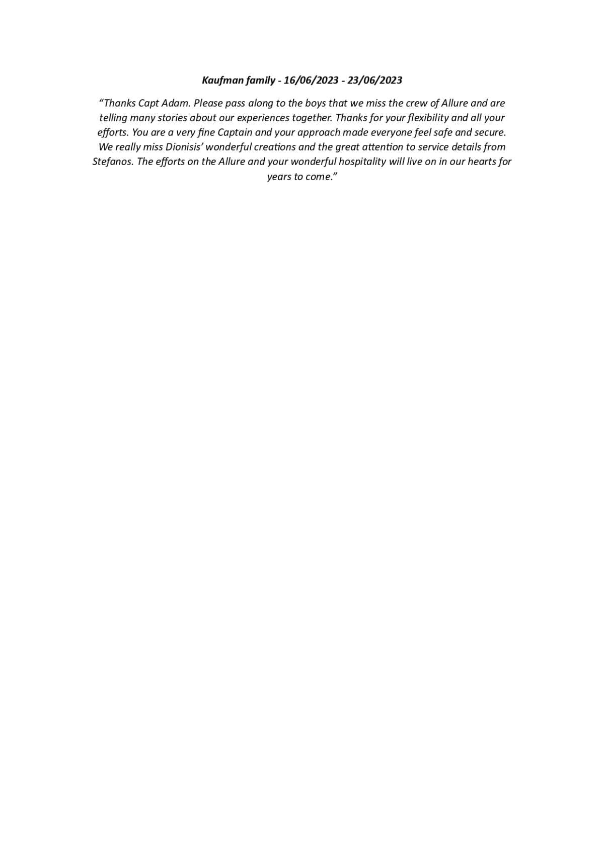 ALLURE guest review