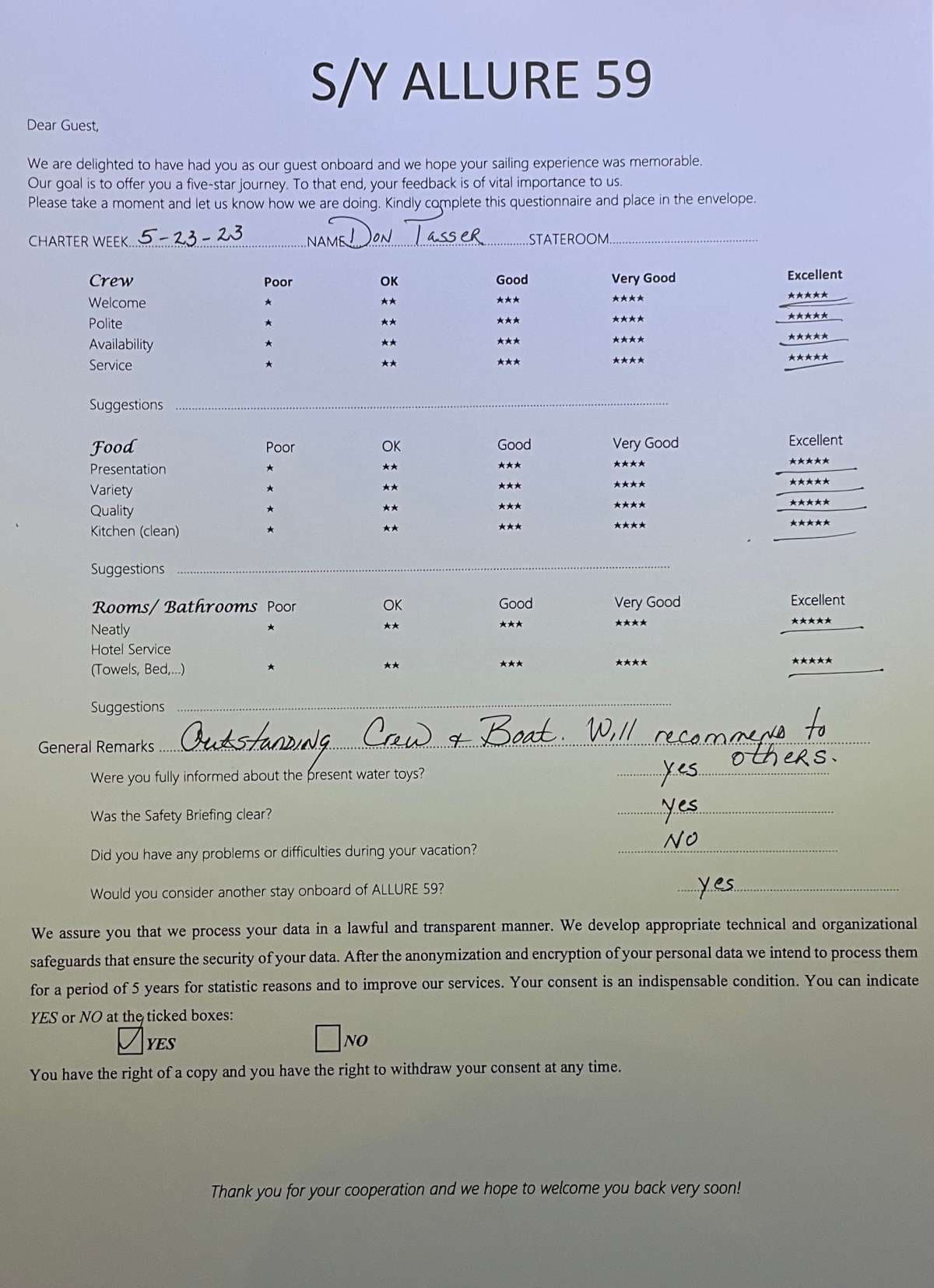 ALLURE guest review