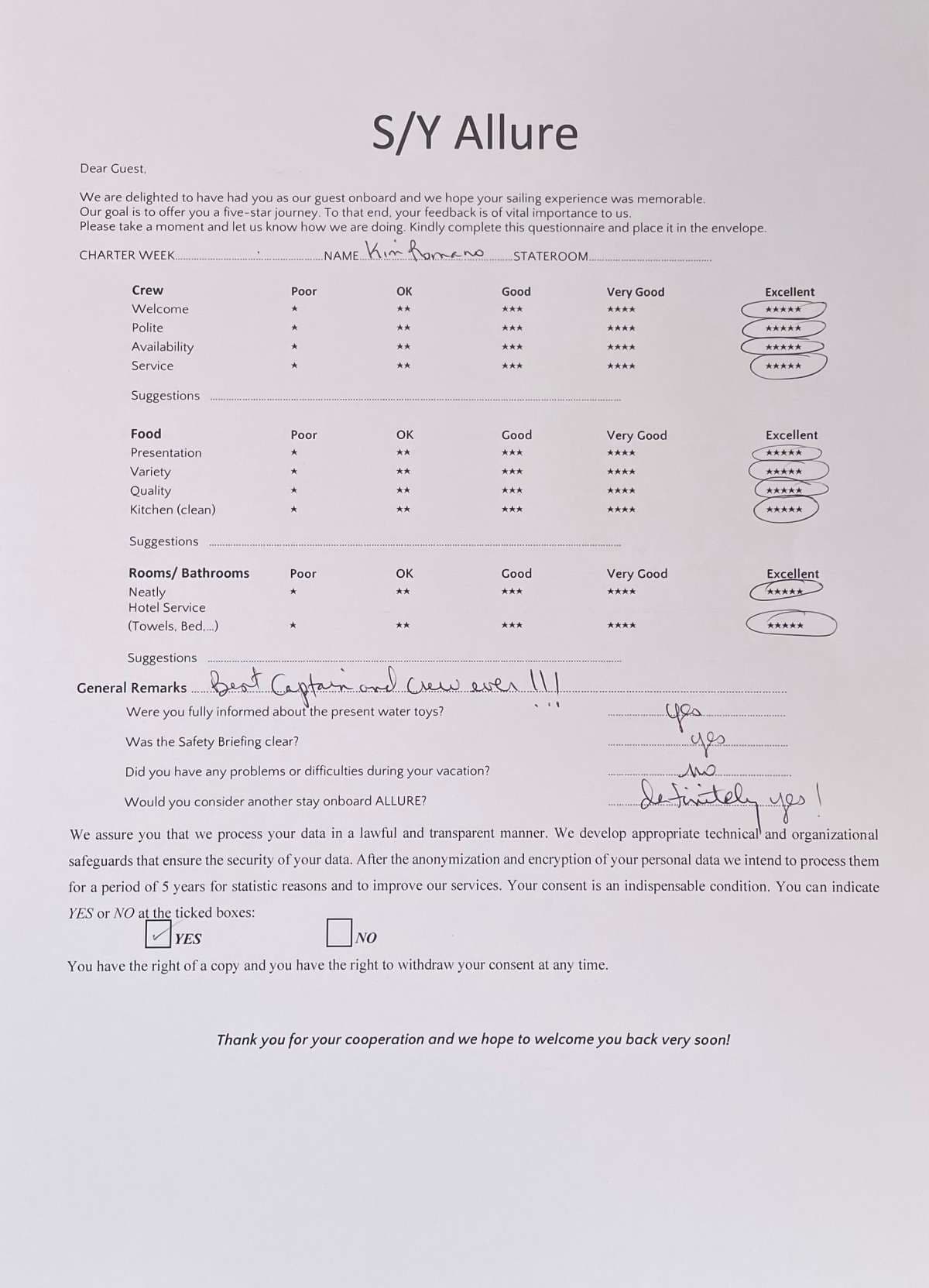 ALLURE guest review