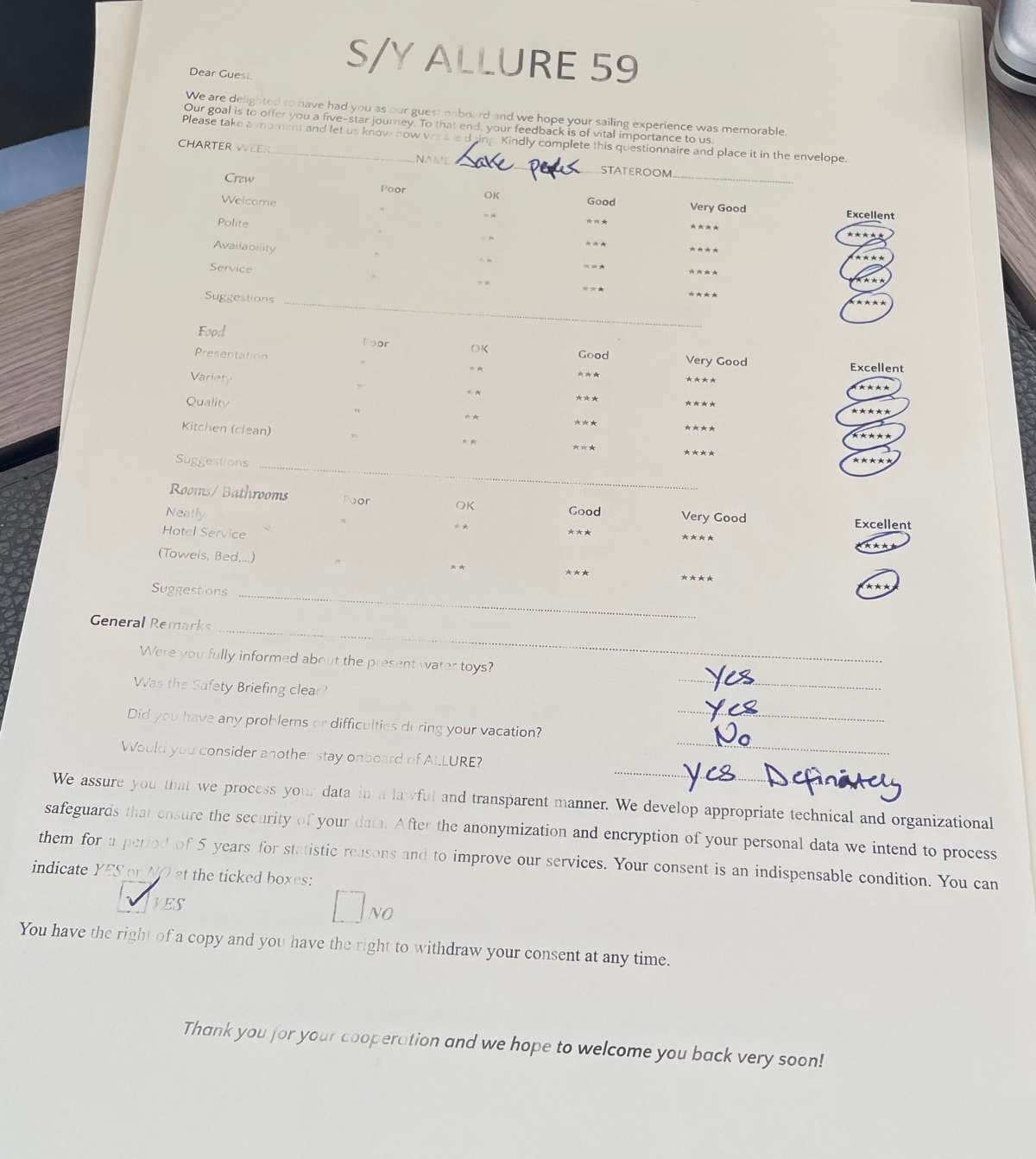 ALLURE guest review