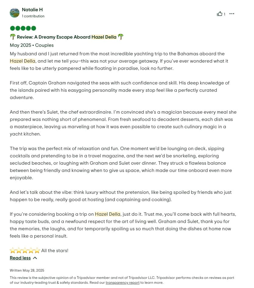 Hazel Della guest review