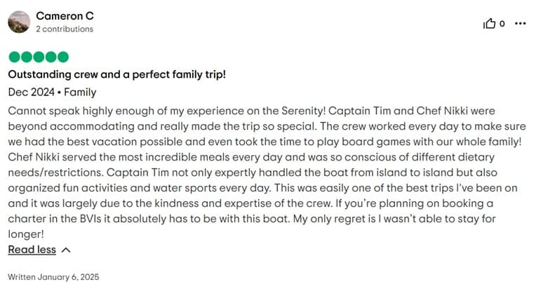 Serenity guest review