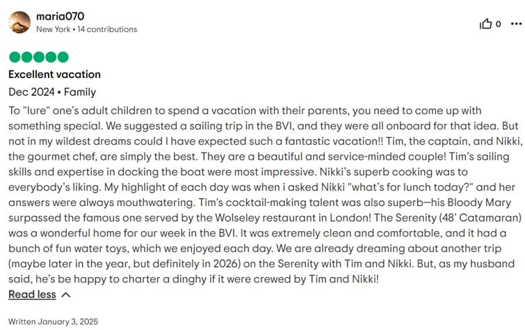 Serenity guest review