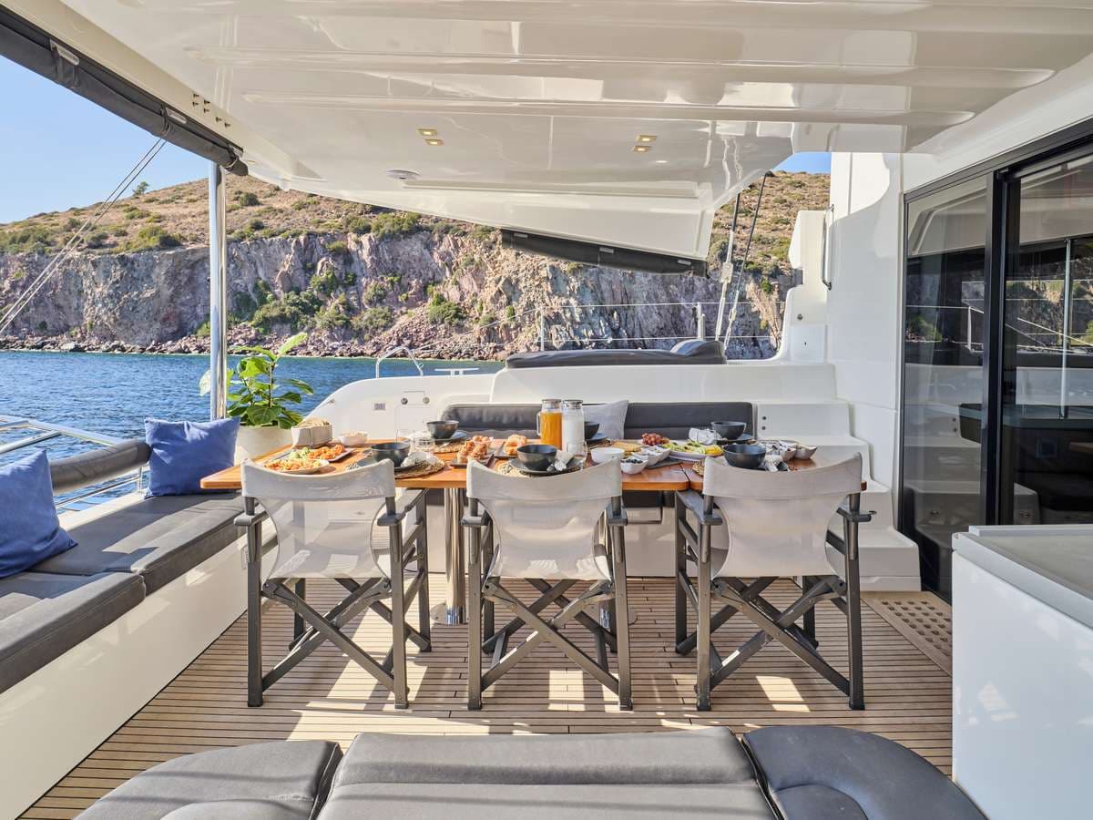 Aft deck dining area
