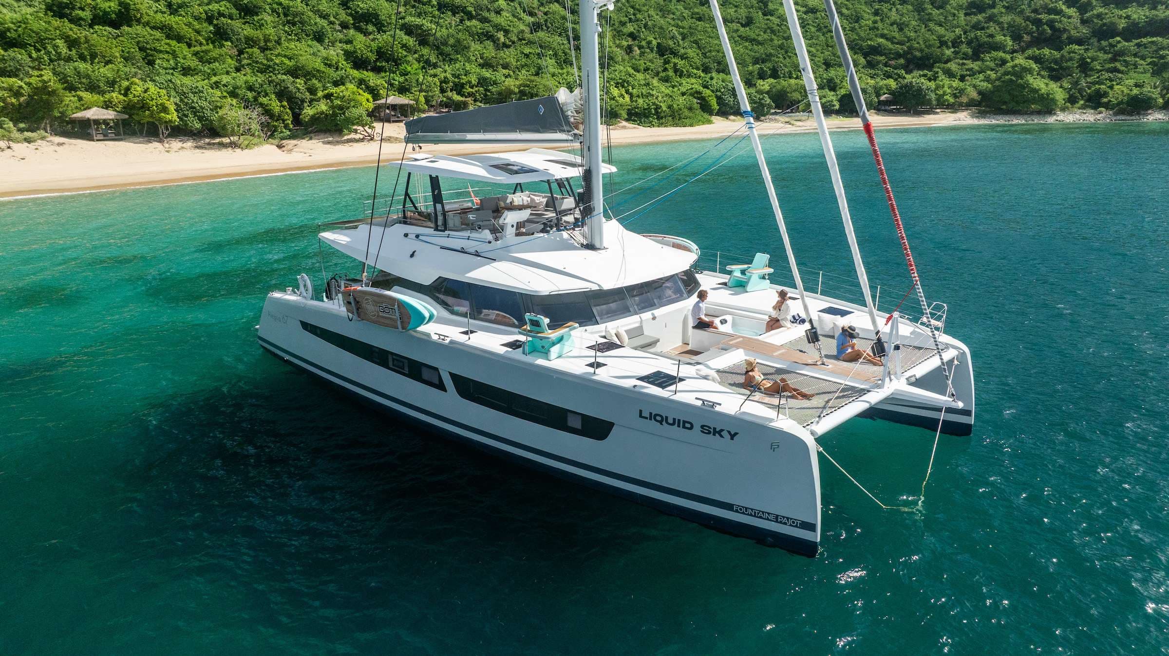 Anchored just off the beach