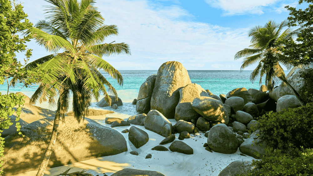 tropical beach seychelles carana beach machabee mahe